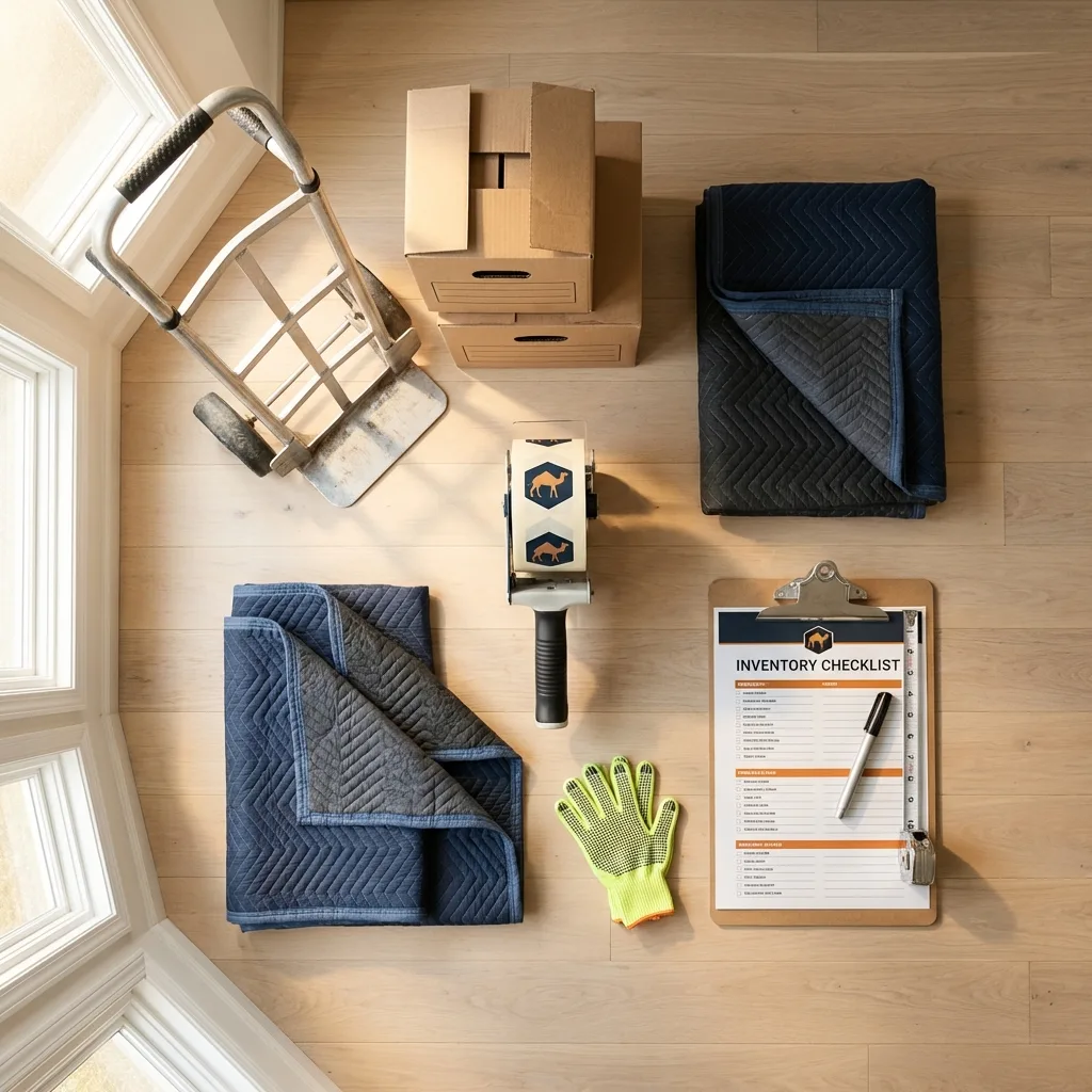 Professional moving supplies and packing materials layout for Cherryville residential relocations